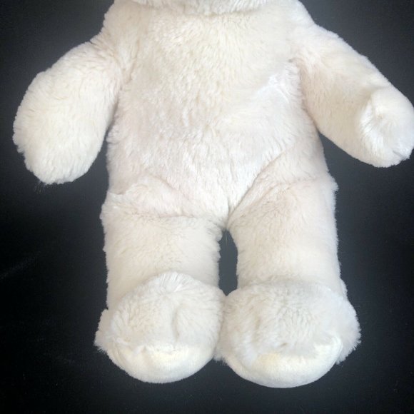 Build A Bear Polar Bear Plush White Cream Brown Nose 14” Stuffed Animal Toy Bow - Picture 3 of 9